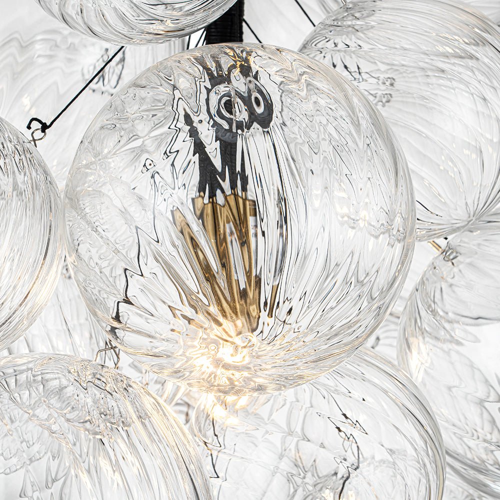 Freyza | Ornauge Cluster Ribbed Glass Chandelier – Dining Room Living Room