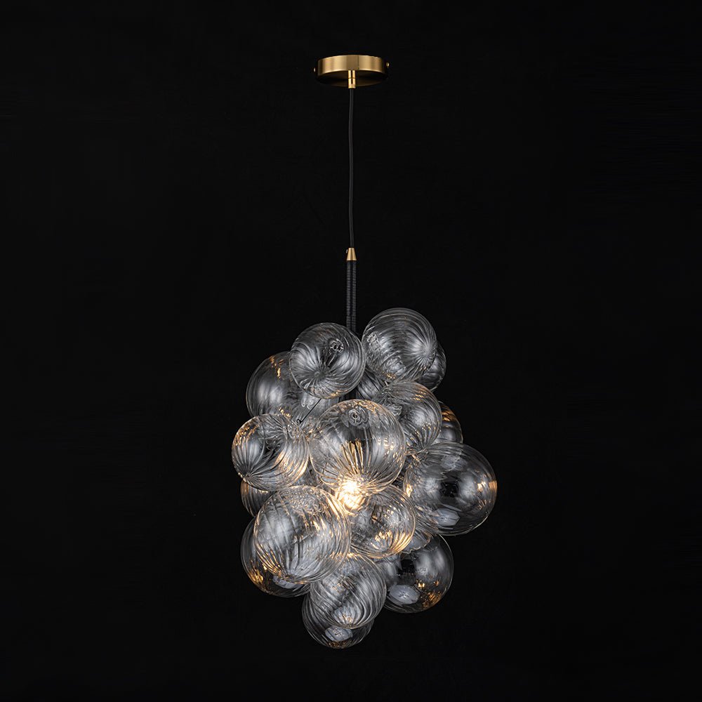 Freyza | Ornauge Cluster Ribbed Glass Chandelier – Dining Room Living Room