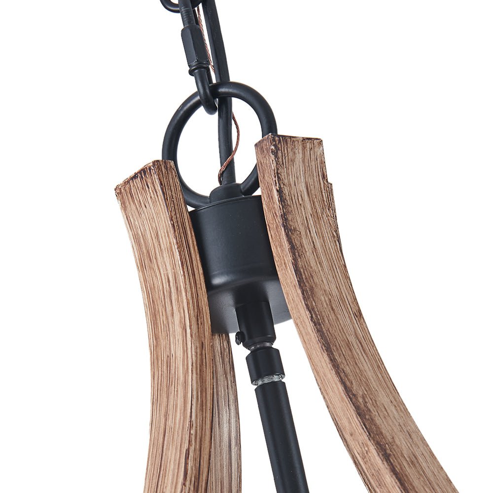Freyza | Ornulix rustikaler Kronleuchter aus Holz im Empire-Stil – Esszimmer Wohnzimmer