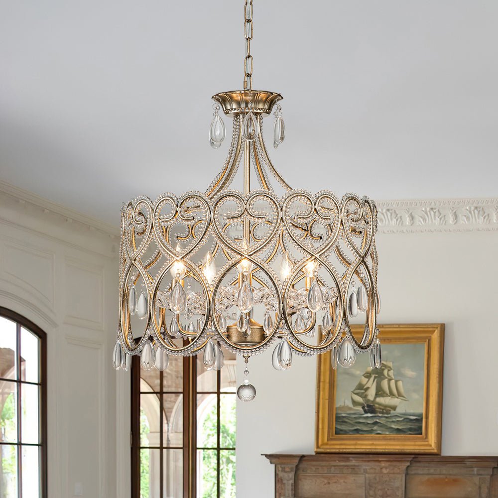Freyza | Cielo Antique Crystal Crystal Antique Chandelier – Dining Room Living Room