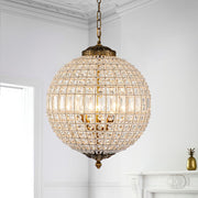 Freyza | Roligt Vintage Globe Brass Crystal Chandelier – Vintage Dining Room Living Room