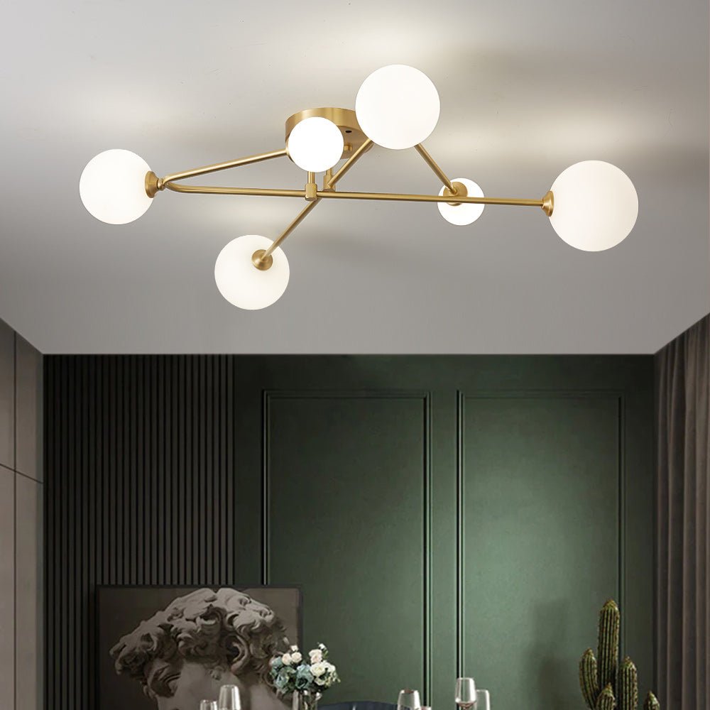 Freyza | Plafonnier linéaire en verre Lysvit – Chambre et salon
