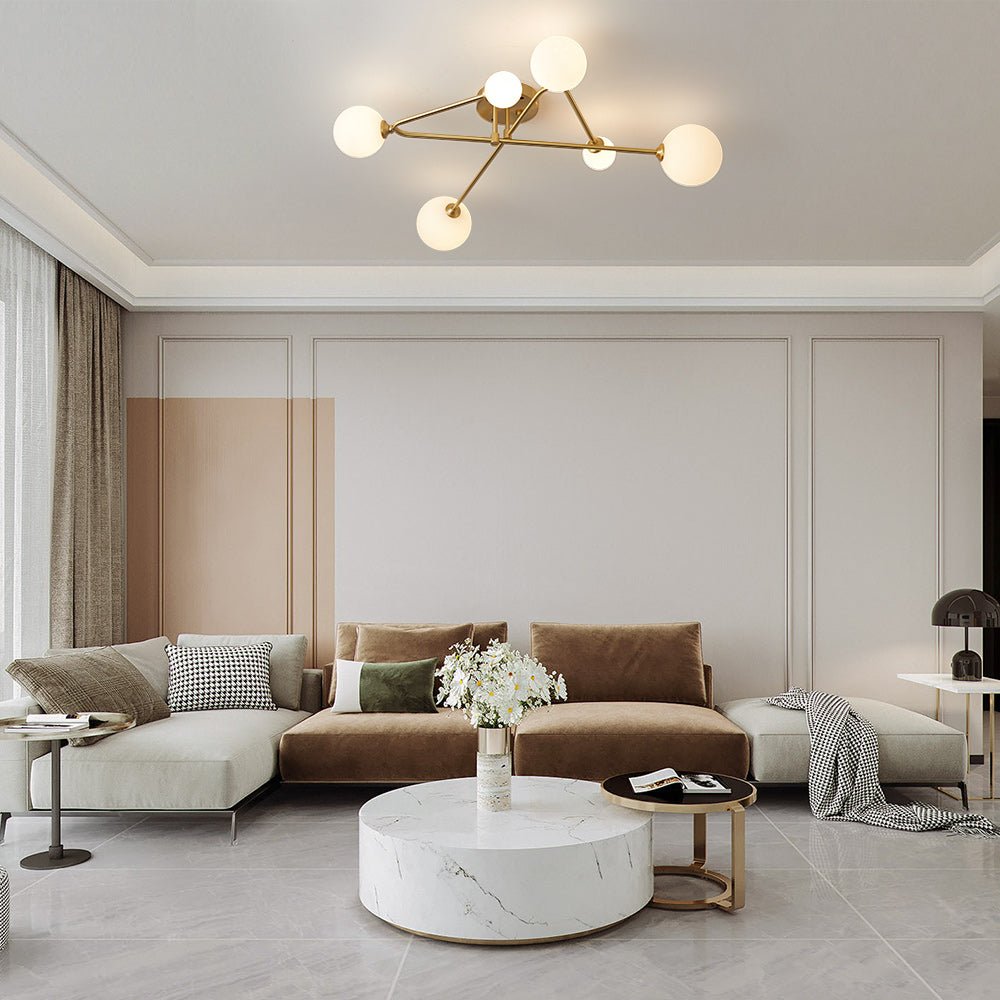 Freyza | Plafonnier linéaire en verre Lysvit – Chambre et salon