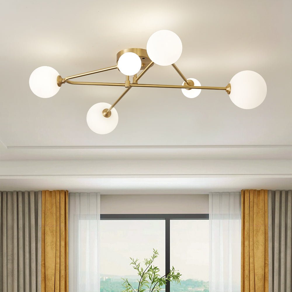 Freyza | Plafonnier linéaire en verre Lysvit – Chambre et salon