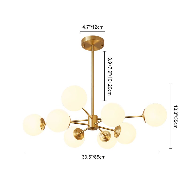 Freyza | Himinuva Frosted Globe Glass Chandelier – Dining Room Living Room
