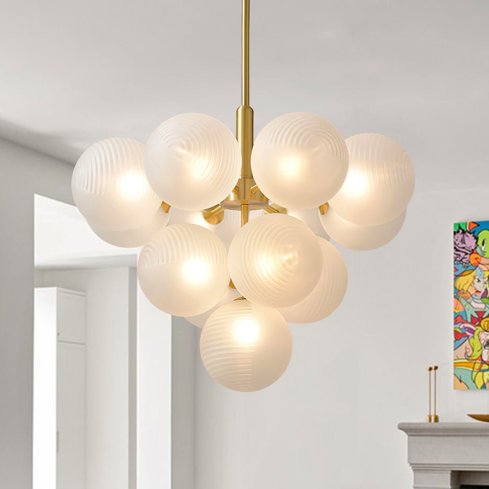 Freyza | Nimbu Glass Chandelier Glass Chandelier – Dining Room Living Room