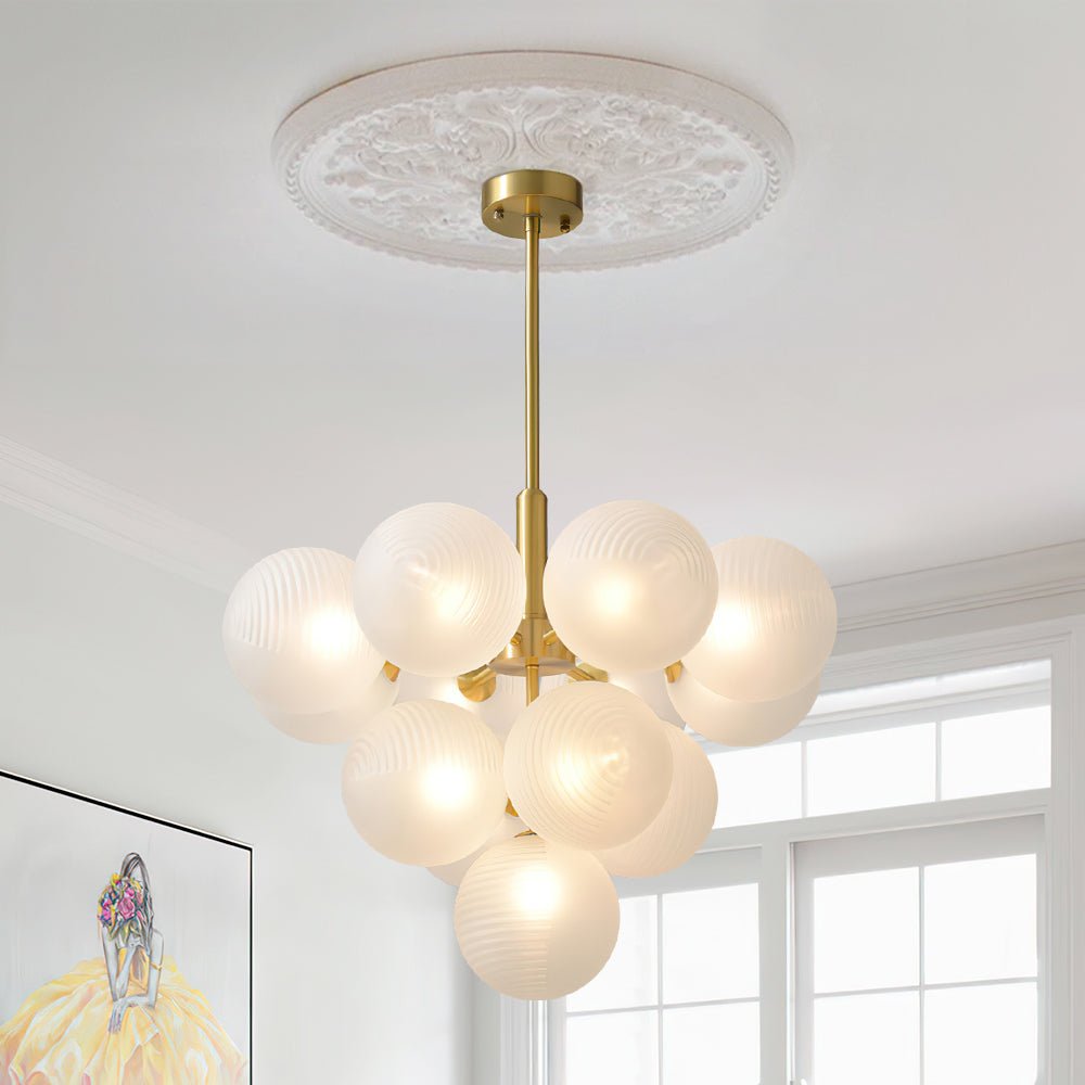 Freyza | Nimbu Glass Chandelier Glass Chandelier – Dining Room Living Room