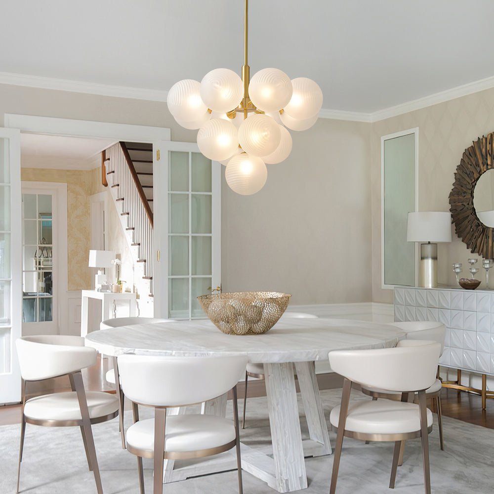 Freyza | Nimbu Glass Chandelier Glass Chandelier – Dining Room Living Room