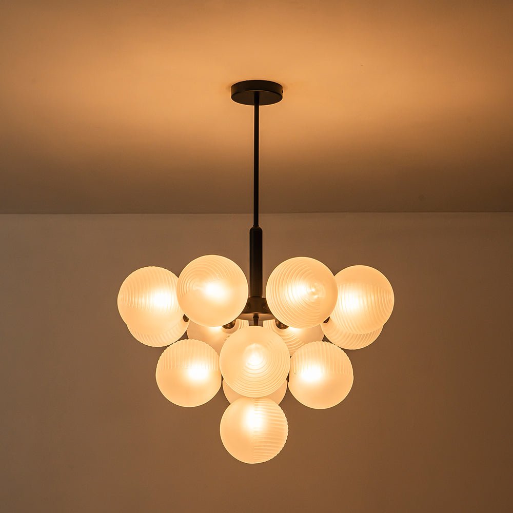 Freyza | Nimbu Glass Chandelier Glass Chandelier – Dining Room Living Room