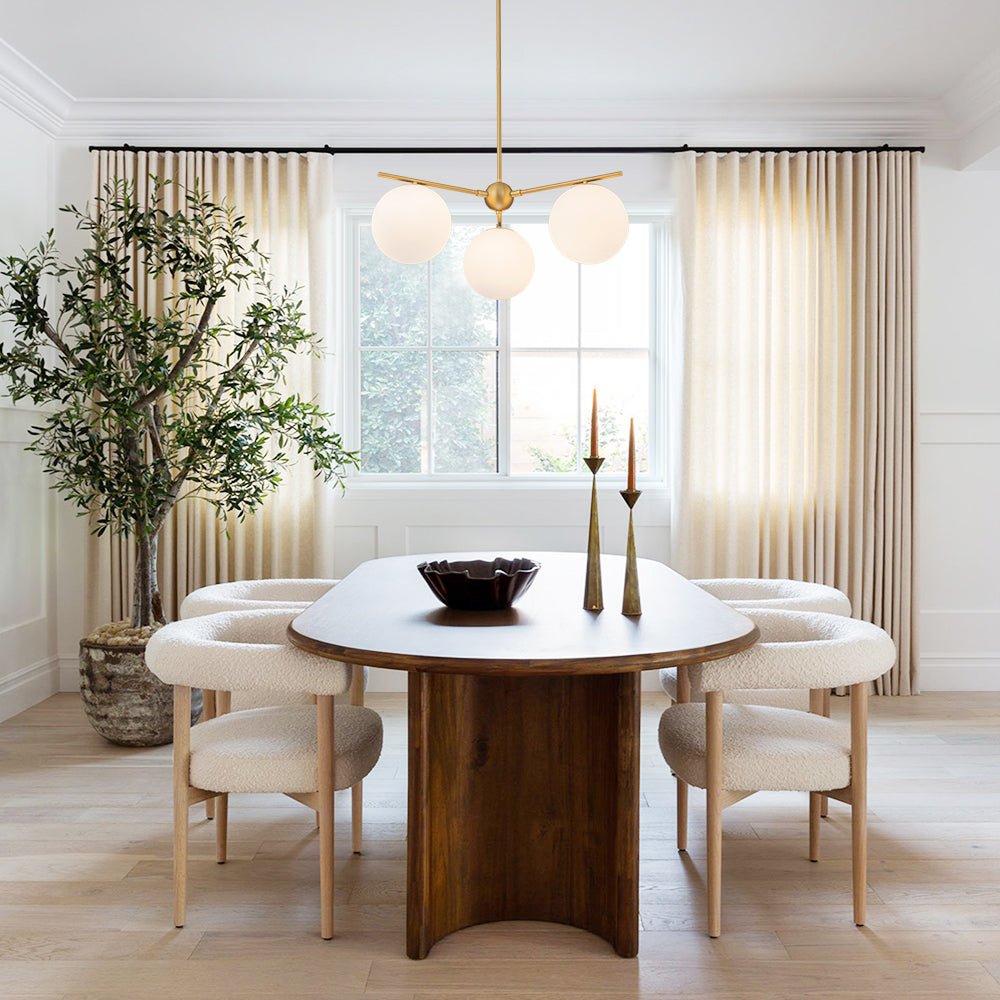 Freyza | Ildvuva Funky Linear Glass Opal Chandelier – Dining Room Living Room