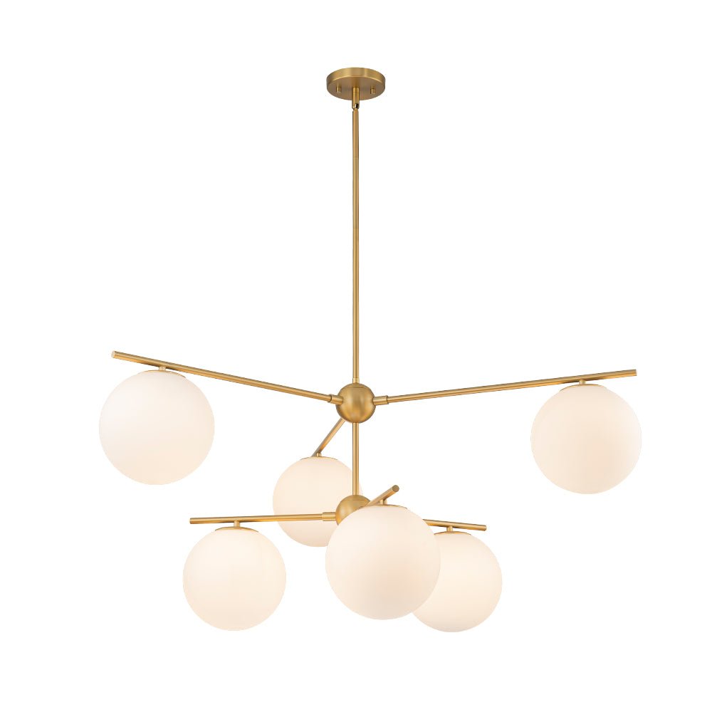 Freyza | Ildvuva Funky Linear Glass Opal Chandelier – Dining Room Living Room