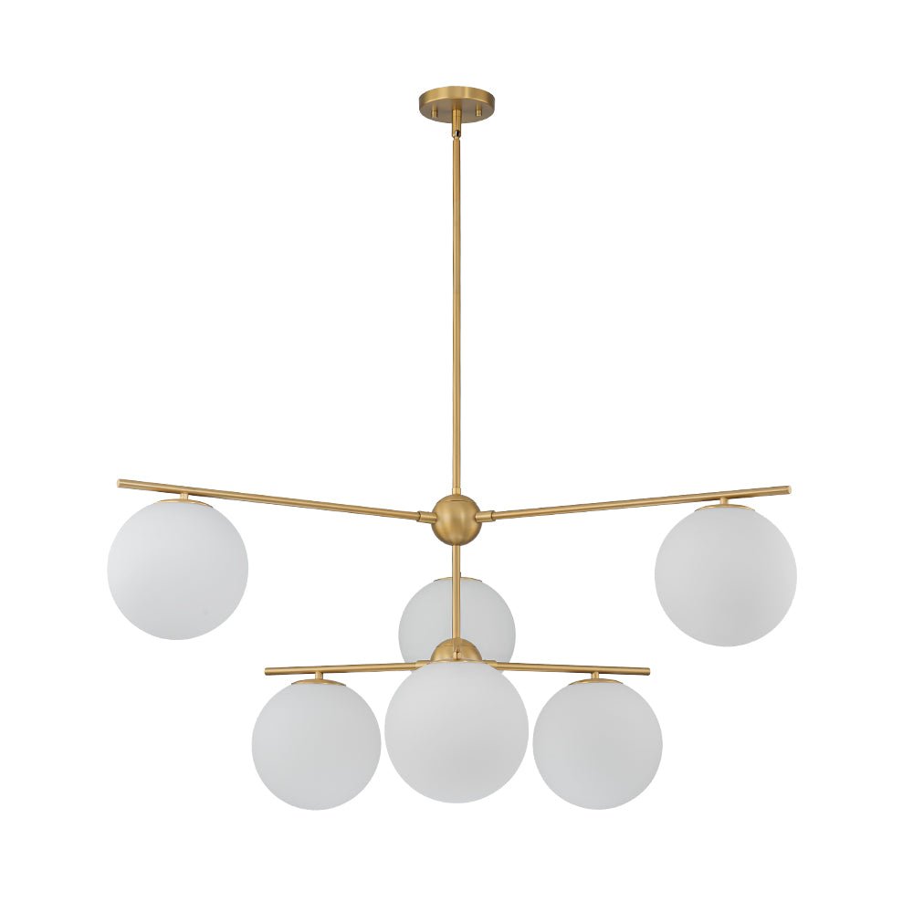 Freyza | Ildvuva Funky Linear Glass Opal Chandelier – Dining Room Living Room