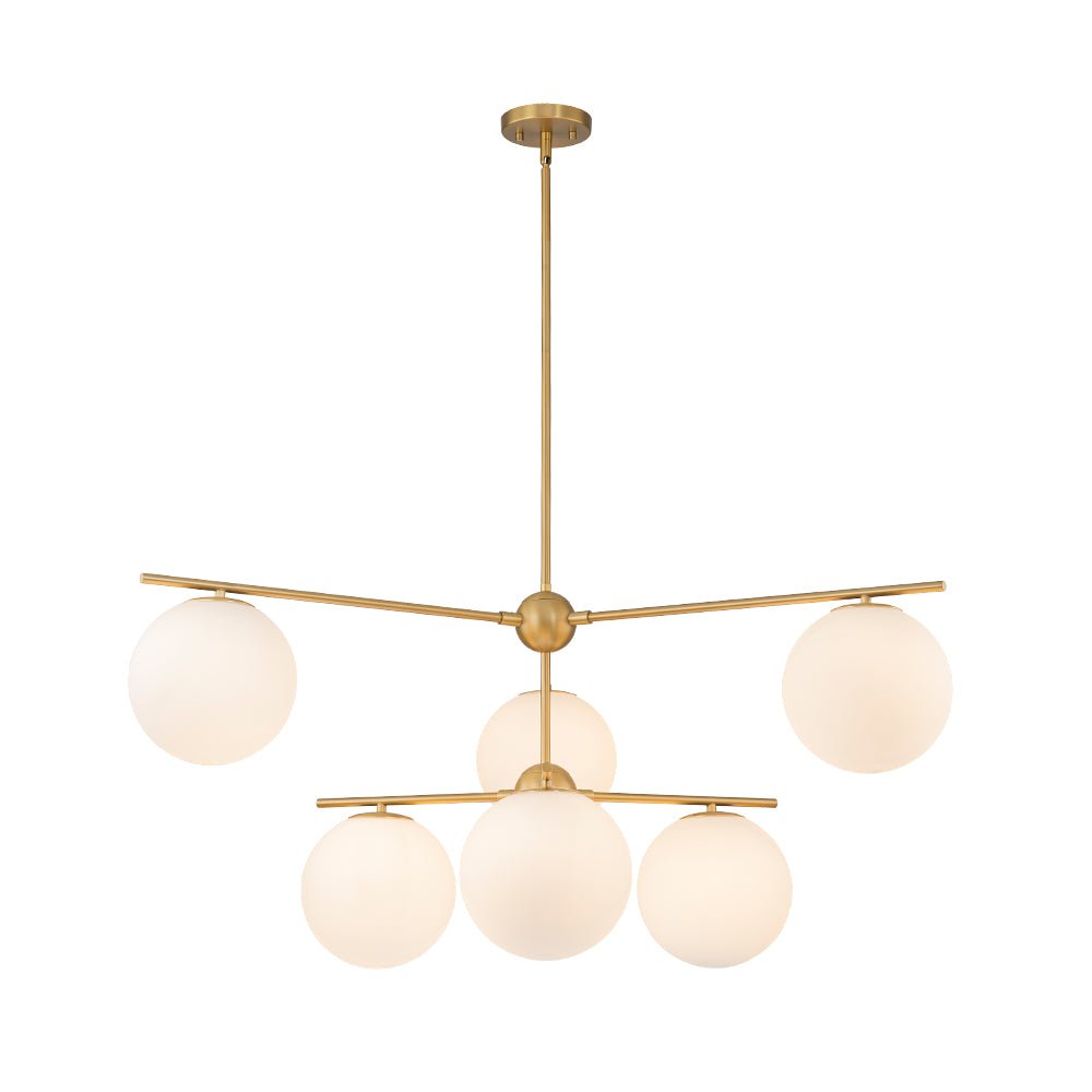 Freyza | Ildvuva Funky Linear Glass Opal Chandelier – Dining Room Living Room