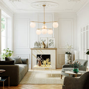Freyza | Ildvuva Funky Linear Glass Opal Chandelier – Dining Room Living Room