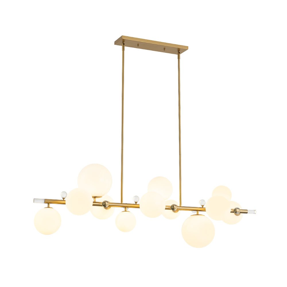 Freyza | Lustre Sifunix en verre opale à brillance linéaire – salle à manger, salon
