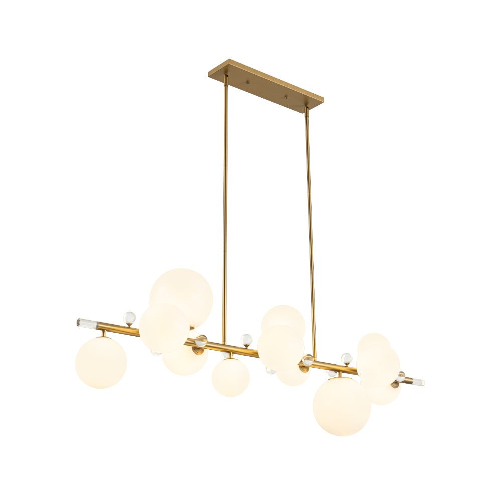 Freyza | Lustre Sifunix en verre opale à brillance linéaire – salle à manger, salon
