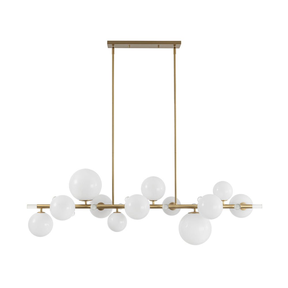 Freyza | Lustre Sifunix en verre opale à brillance linéaire – salle à manger, salon