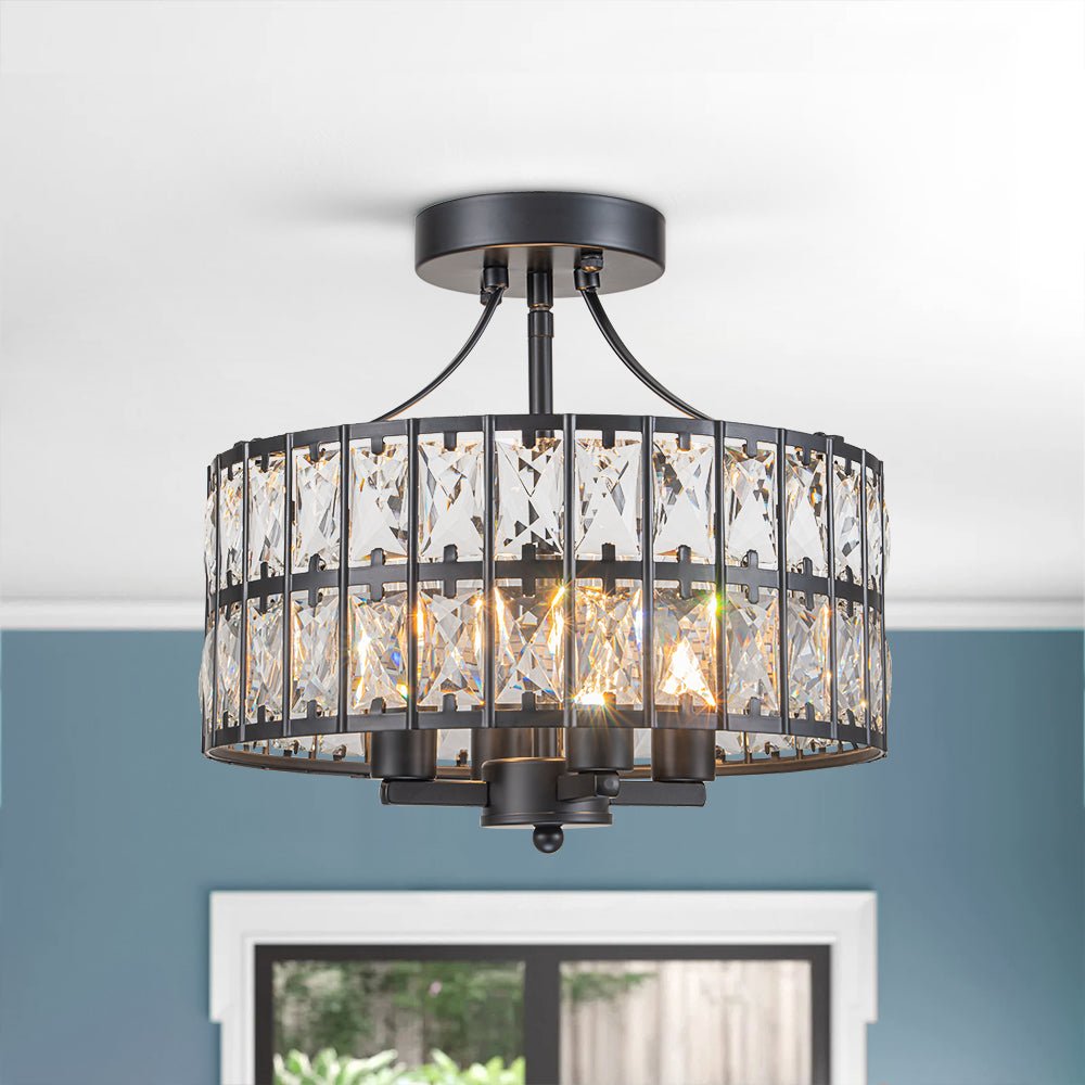 Freyza | Nordunix Modern Glam Crystal Ceiling Light – Modern Bedroom Living Room