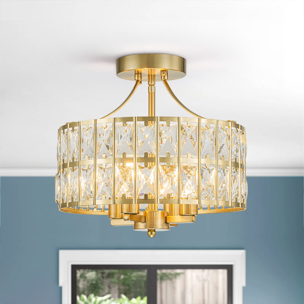 Freyza | Nordunix Modern Glam Crystal Ceiling Light – Modern Bedroom Living Room
