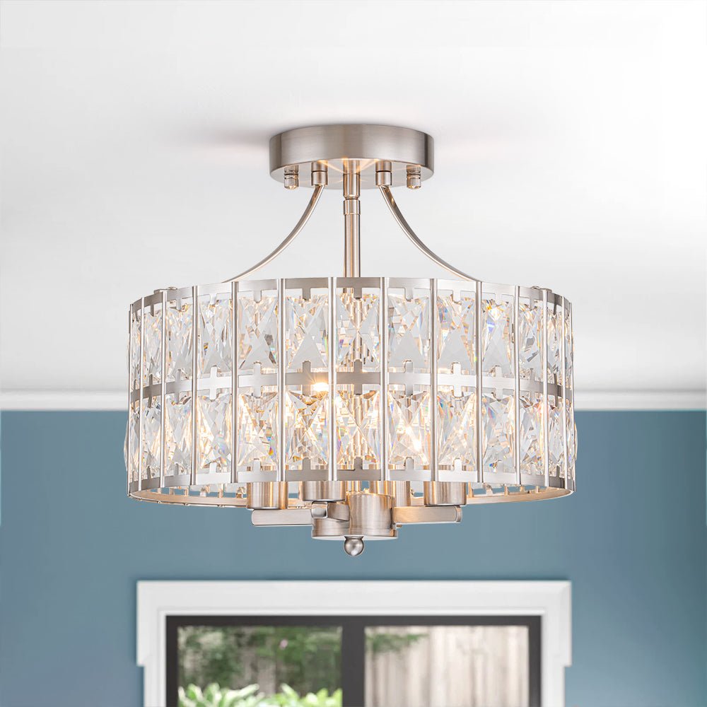Freyza | Nordunix Modern Glam Crystal Ceiling Light – Modern Bedroom Living Room
