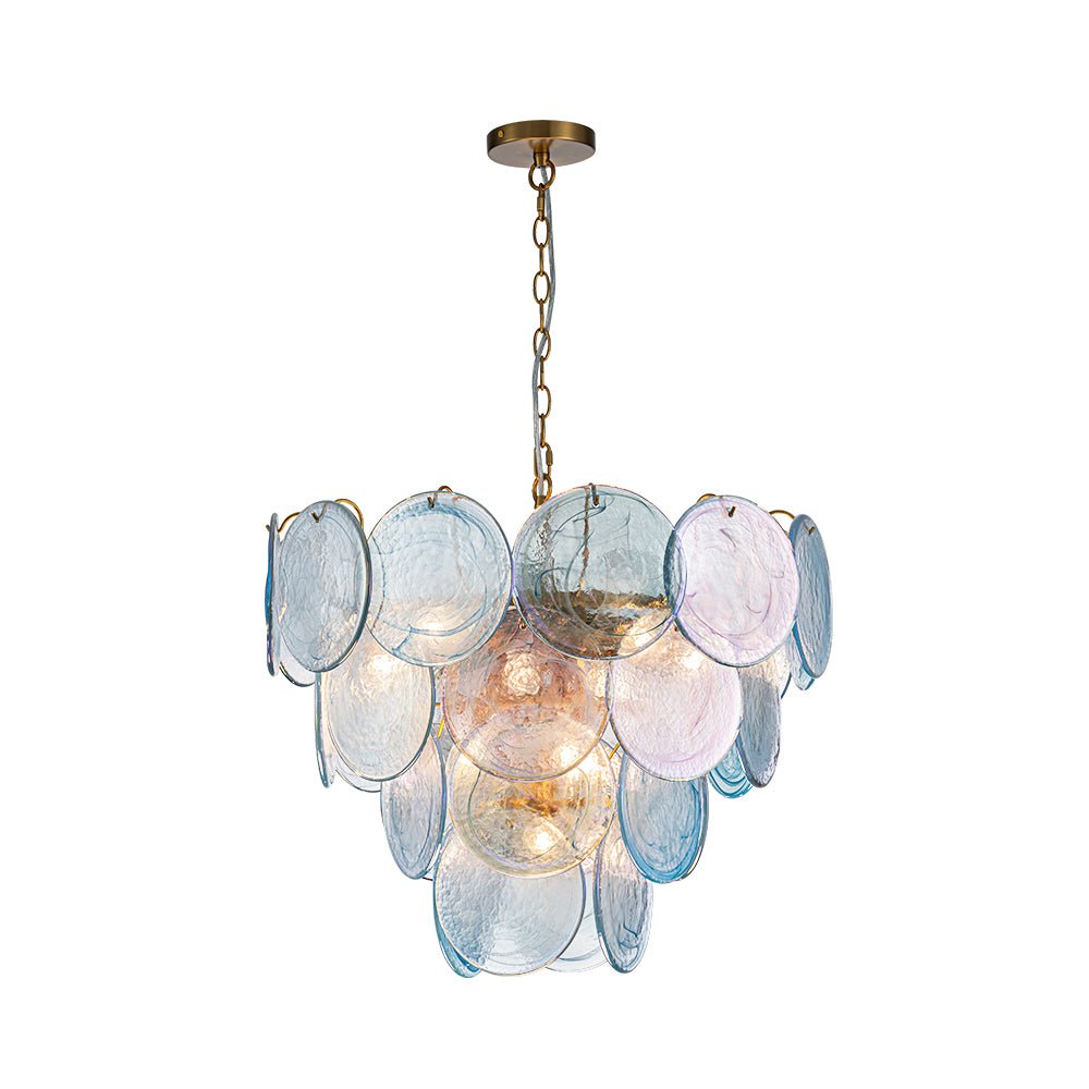 Freyza | Ulfuli Iridescent Swirl Glass Chandelier – Dining Room Living Room