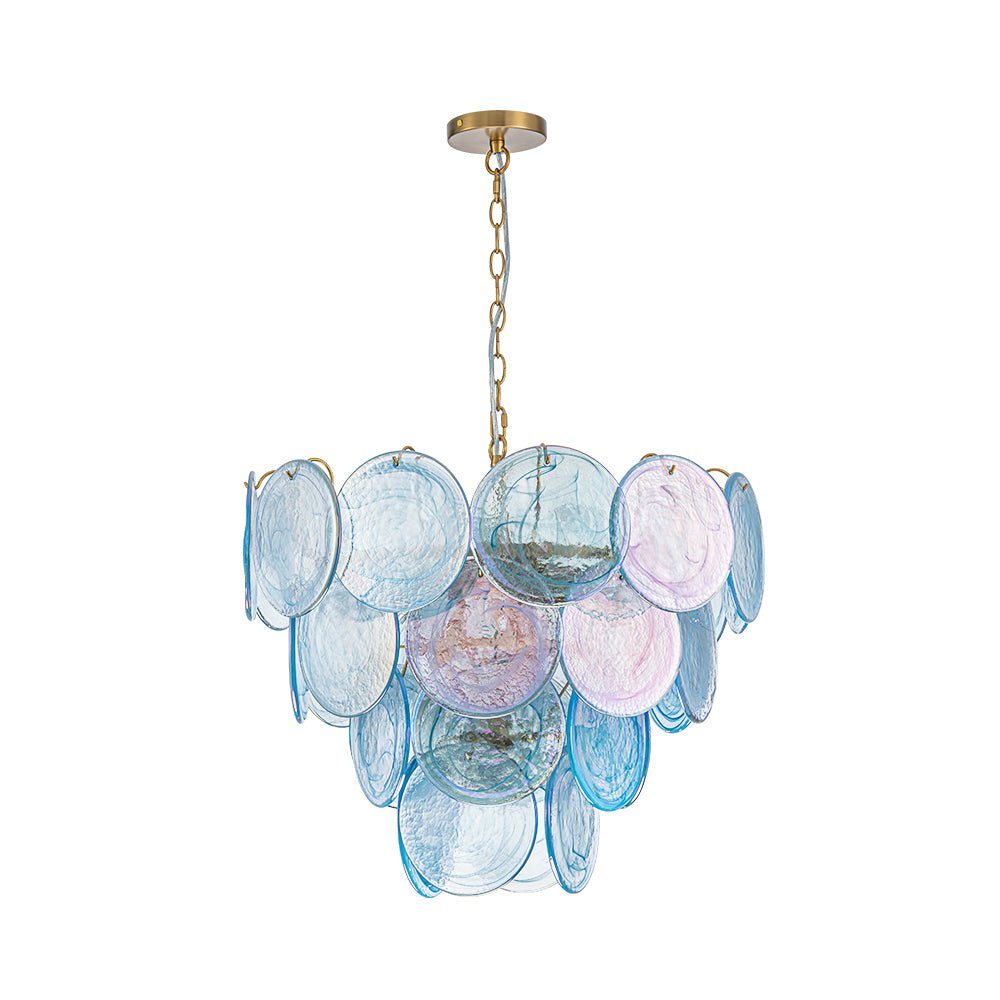 Freyza | Ulfuli Iridescent Swirl Glass Chandelier – Dining Room Living Room