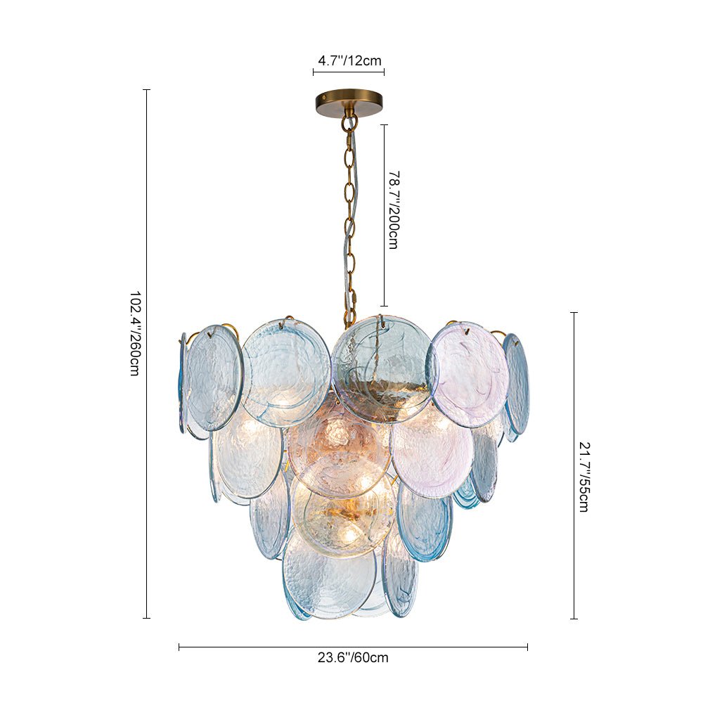 Freyza | Ulfuli Iridescent Swirl Glass Chandelier – Dining Room Living Room