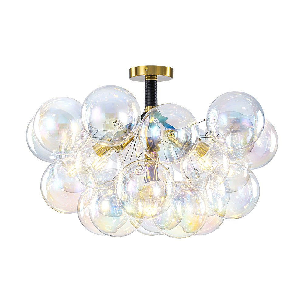 Freyza | Tindulix Iridescent Glass Glass Chandelier – Dining Room Living Room