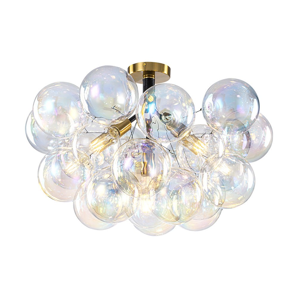 Freyza | Tindulix Iridescent Glass Glass Chandelier – Dining Room Living Room