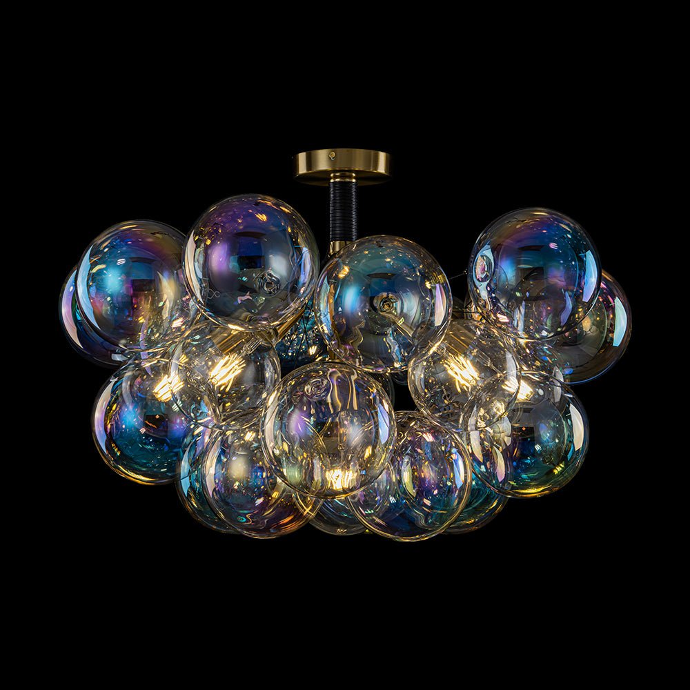 Freyza | Tindulix Iridescent Glass Glass Chandelier – Dining Room Living Room