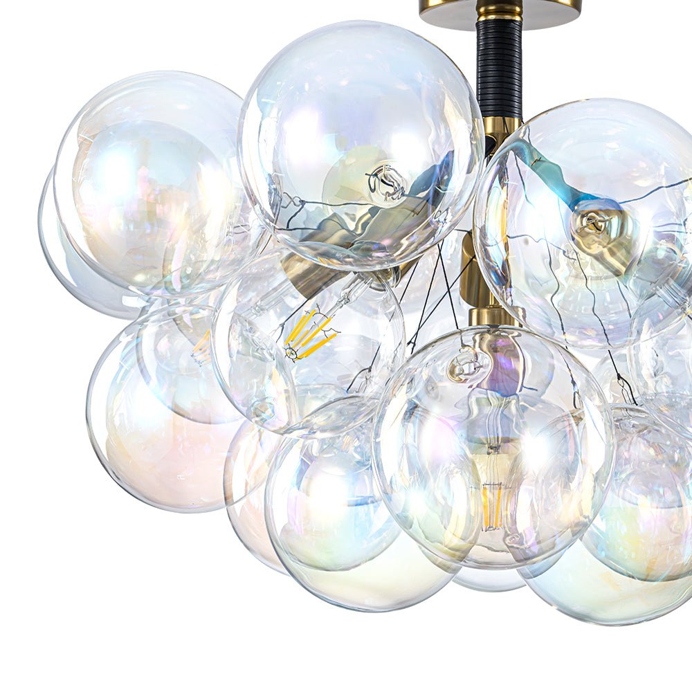 Freyza | Tindulix Iridescent Glass Glass Chandelier – Dining Room Living Room