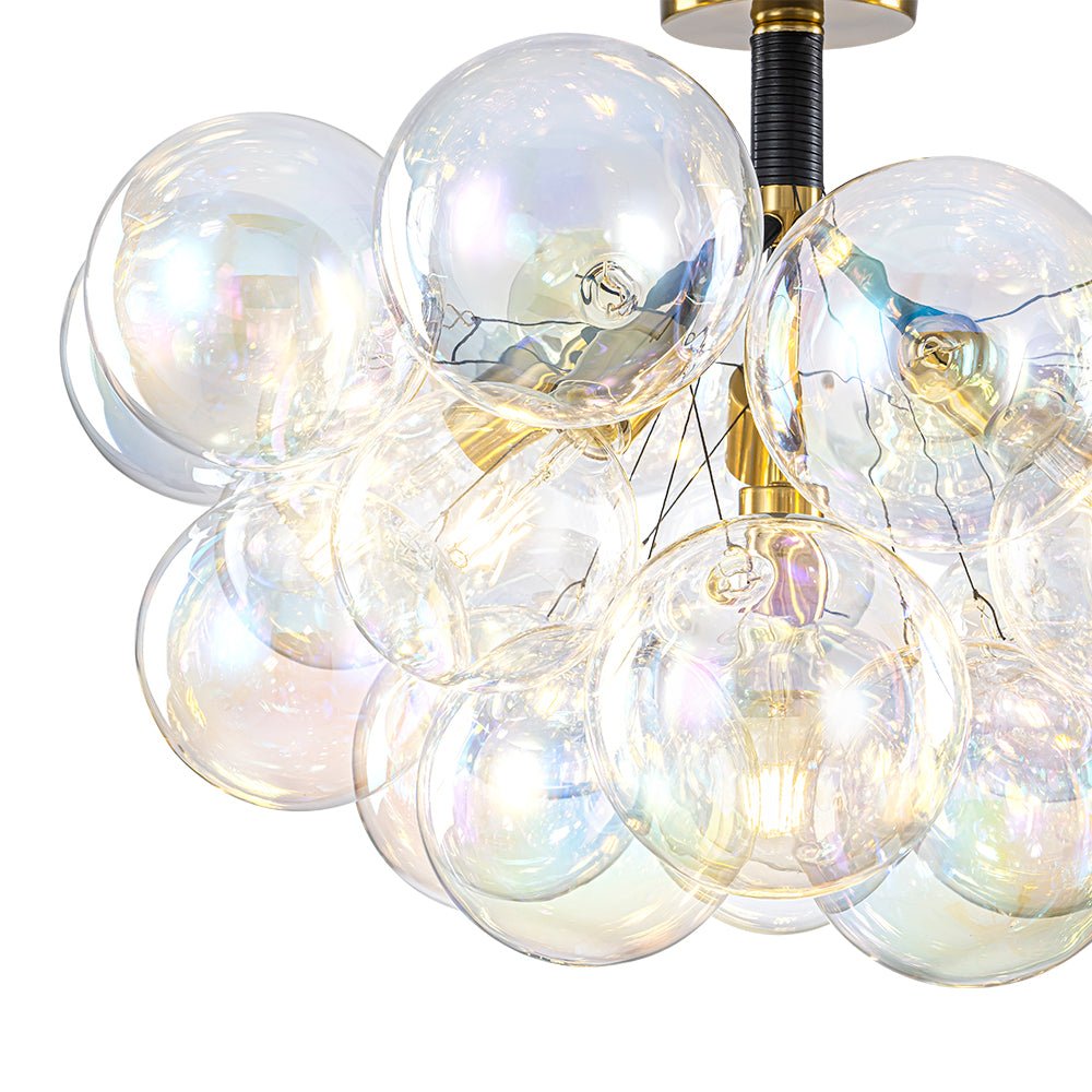 Freyza | Tindulix Iridescent Glass Glass Chandelier – Dining Room Living Room