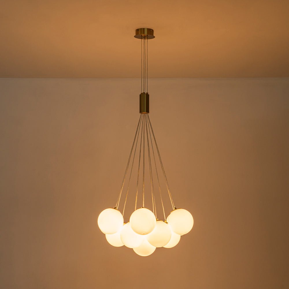 Freyza | Lustre en verre opale Glam Shine Fljotuvyx – Salle à manger, salon