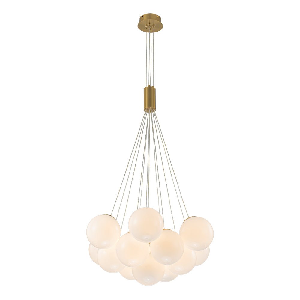 Freyza | Lustre en verre opale Glam Shine Fljotuvyx – Salle à manger, salon