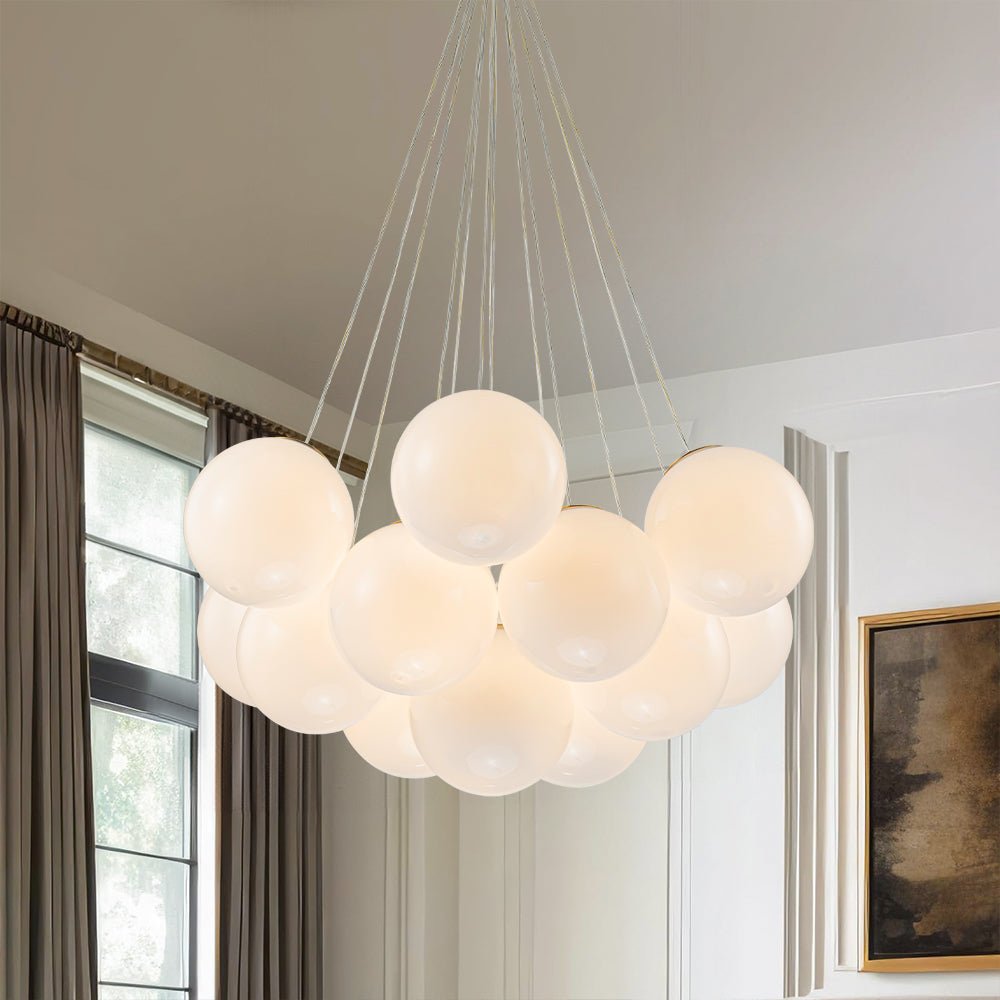 Freyza | Lustre en verre opale Glam Shine Fljotuvyx – Salle à manger, salon