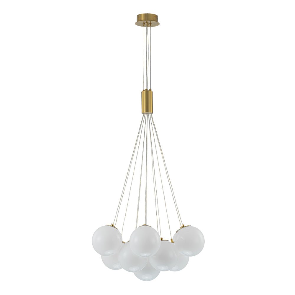 Freyza | Lustre en verre opale Glam Shine Fljotuvyx – Salle à manger, salon