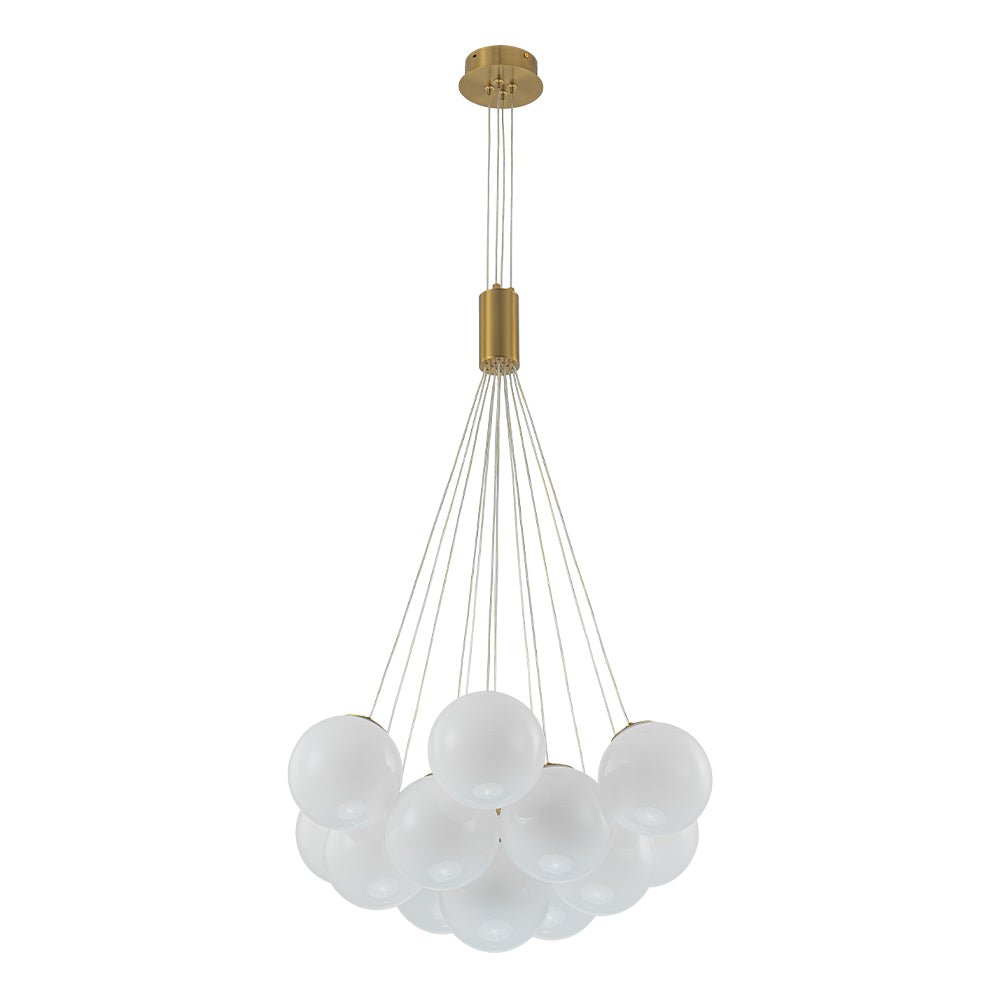 Freyza | Lustre en verre opale Glam Shine Fljotuvyx – Salle à manger, salon