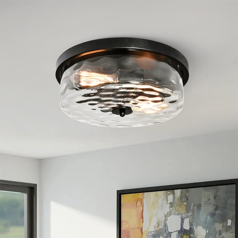 Freyza | Caelix Minimalist Glass Glass Ceiling Light – Minimalist Bedroom Living Room