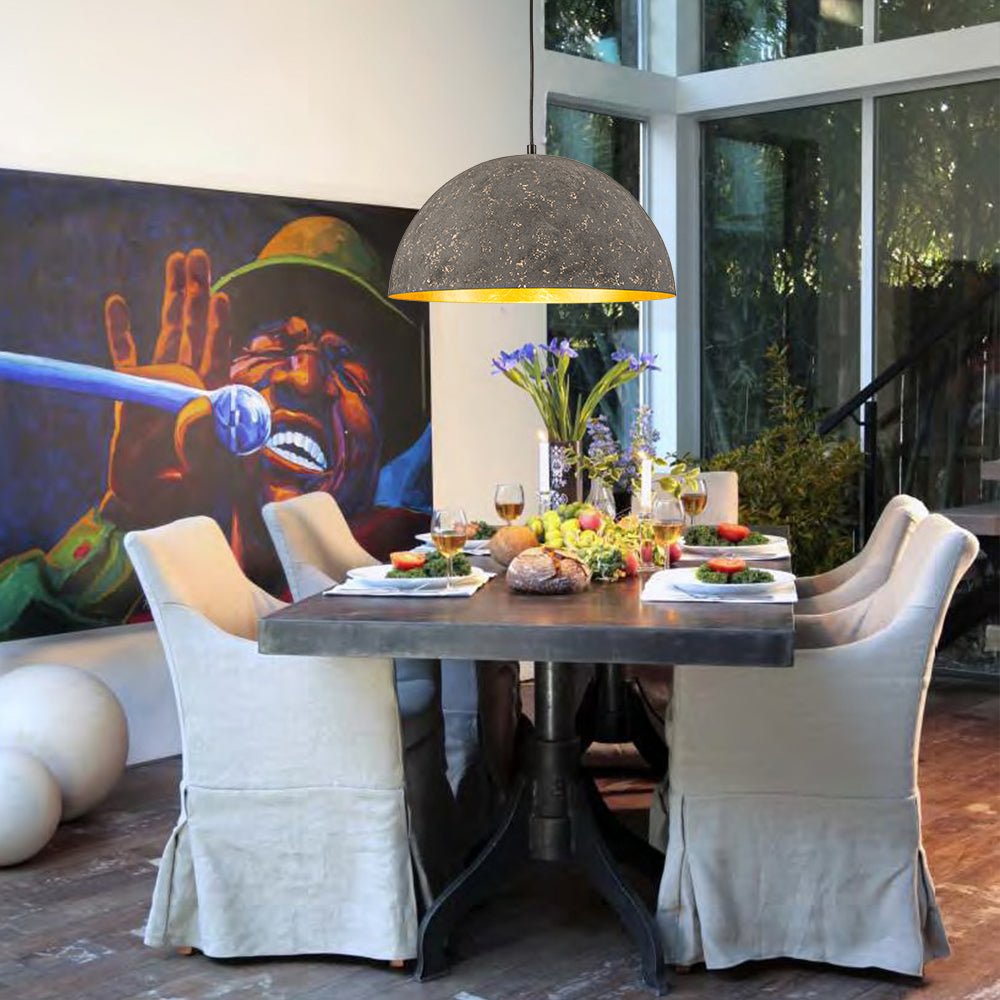 Freyza | Lunari Industrial Dome Chandelier – Industrial Dining Room Living Room