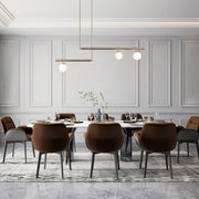 Freyza | Sifjar minimalistischer linearer Kronleuchter aus Glas – minimalistisches Esszimmer und Wohnzimmer
