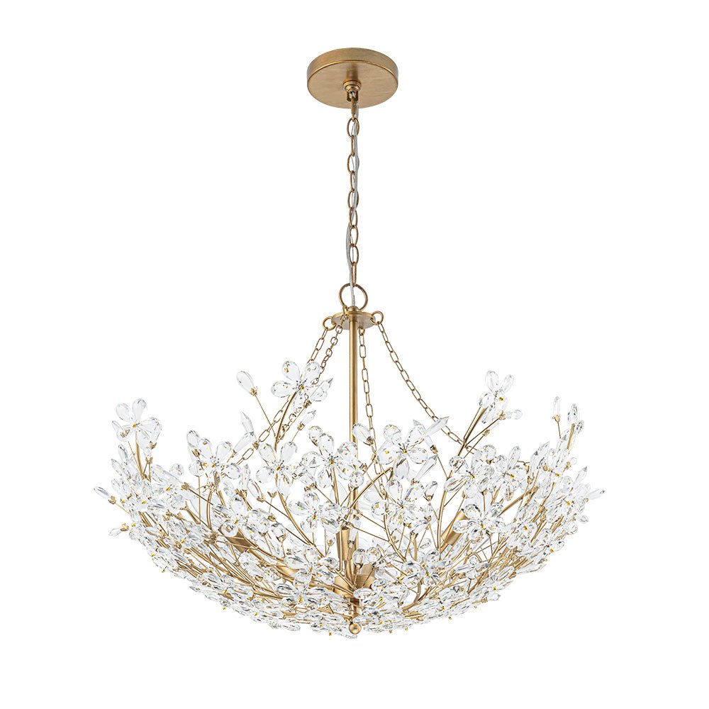 Freyza | Astron Luxe Floral Crystal Chandelier – Dining Room Living Room