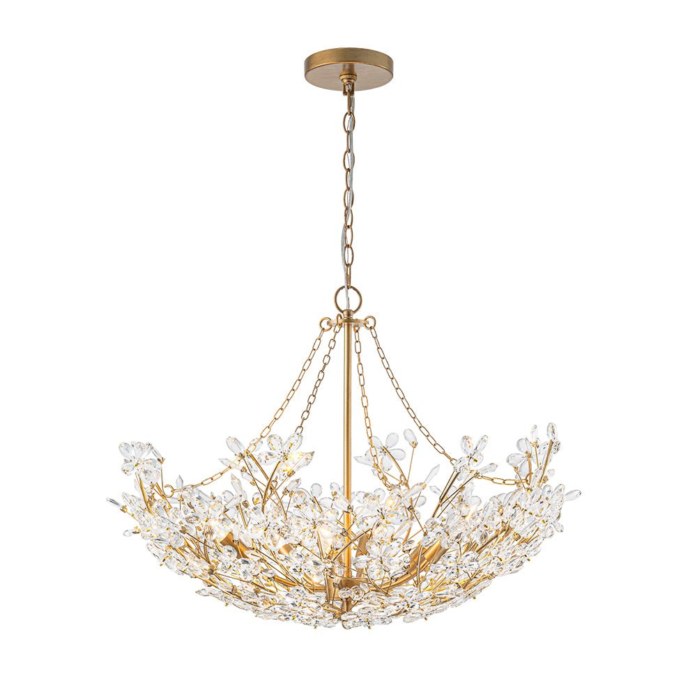Freyza | Astron Luxe Floral Crystal Chandelier – Dining Room Living Room