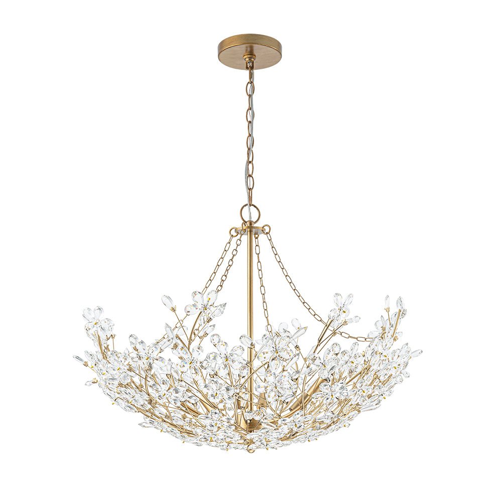 Freyza | Astron Luxe Floral Crystal Chandelier – Dining Room Living Room