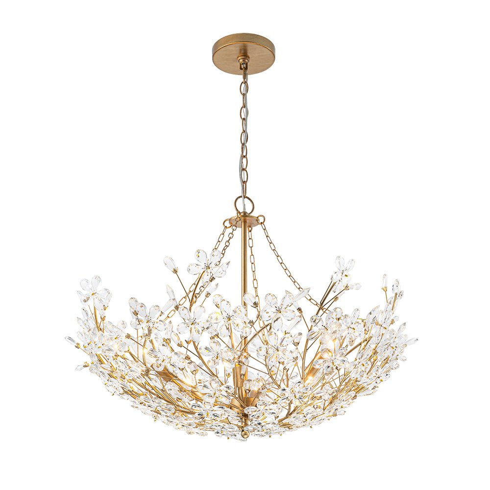 Freyza | Astron Luxe Floral Crystal Chandelier – Dining Room Living Room