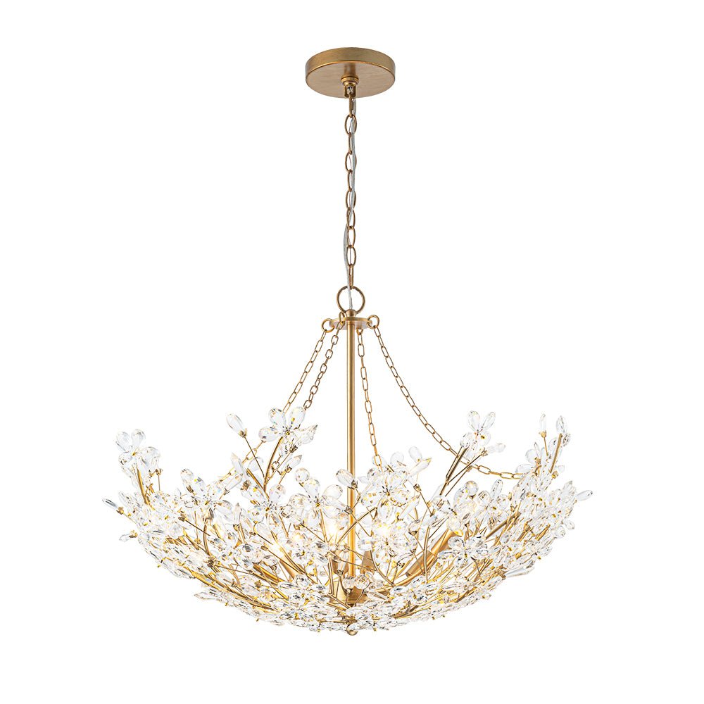 Freyza | Astron Luxe Floral Crystal Chandelier – Dining Room Living Room