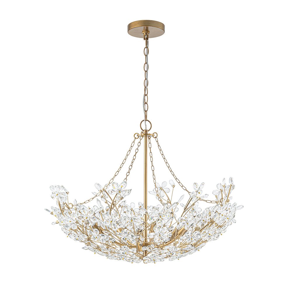 Freyza | Astron Luxe Floral Crystal Chandelier – Dining Room Living Room
