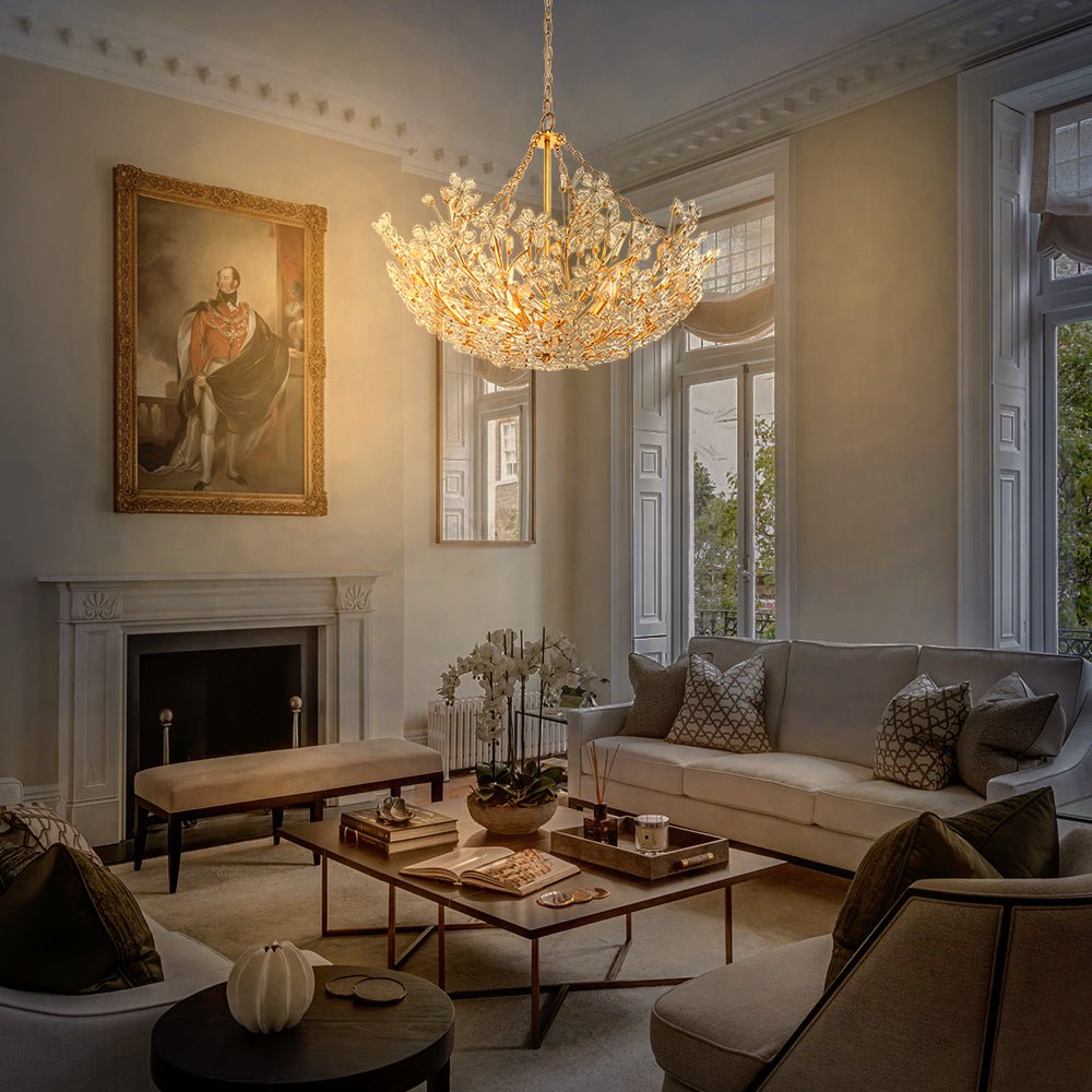 Freyza | Astron Luxe Floral Crystal Chandelier – Dining Room Living Room