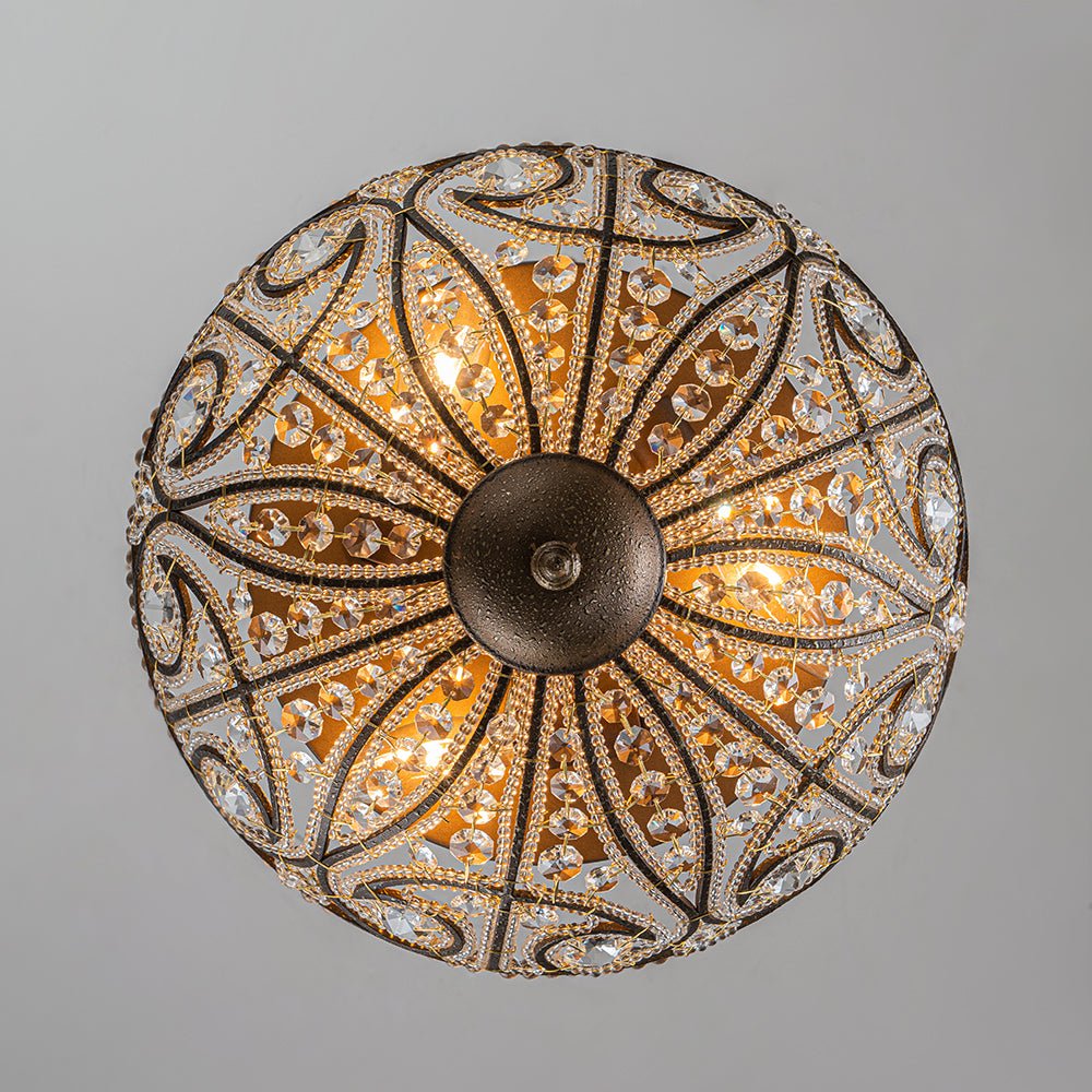 Freyza | Lustre marocain traditionnel de luxe en bronze et cristal – Chambre et salon traditionnels