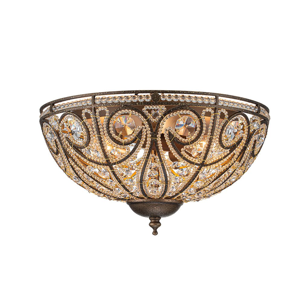 Freyza | Lustre marocain traditionnel de luxe en bronze et cristal – Chambre et salon traditionnels