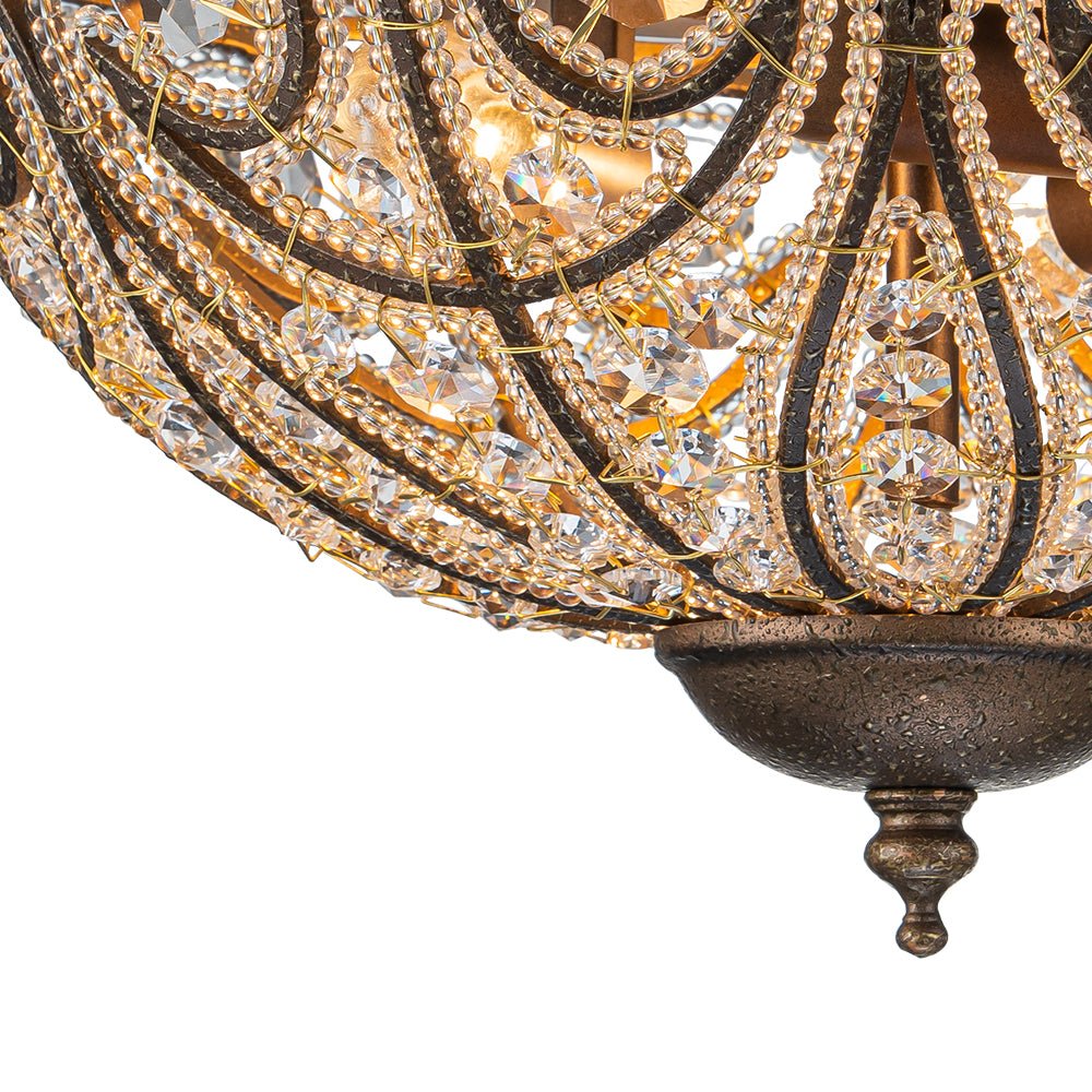 Freyza | Lustre marocain traditionnel de luxe en bronze et cristal – Chambre et salon traditionnels